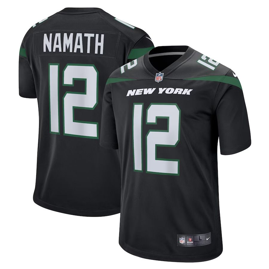 Men New York Jets #12 Joe Namath Nike Black Retired Player NFL Jersey